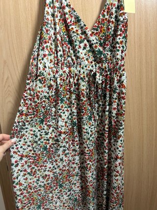 Vestido largo tirantes estampado floral
