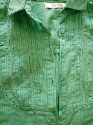 Camisa verde mujer rayas verano