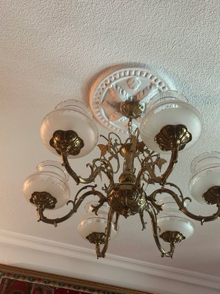 Lámpara de techo vintage de 6 luces con tulipas