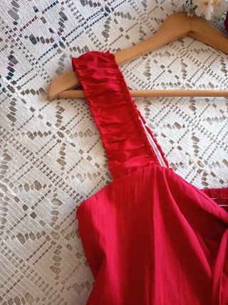 Top con elástico corte ancho Rojo TLXL