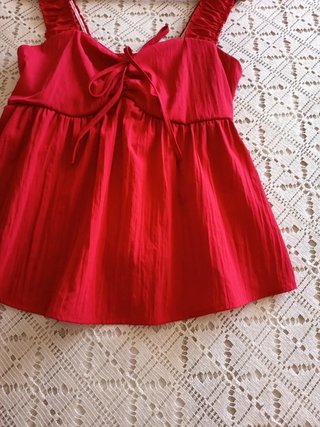 Top con elástico corte ancho Rojo TLXL