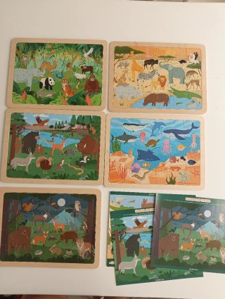 Puzzles de Madera Animales (5 uds)