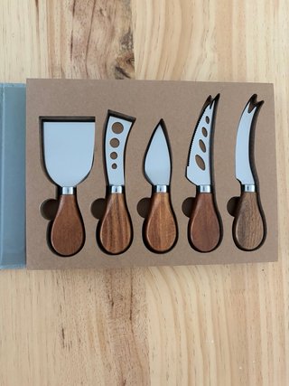 Set di 5 coltelli per formaggio in legno e metallo