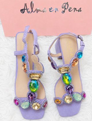 Sandalias Alma en Pena Brillantes Plata