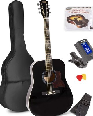 Guitarra Acústica MAX Negra Nueva