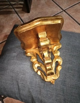 Mensula peana pan de oro repisa figura religiosa