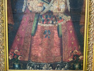 Cuadro Peruano Virgen con Niño Coronados