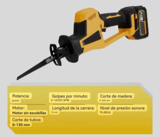 Sierra Sable Portátil Recargable (2 Baterías)