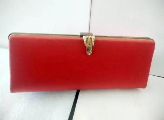 Pochette anni '50  rossa con chiusura dorata