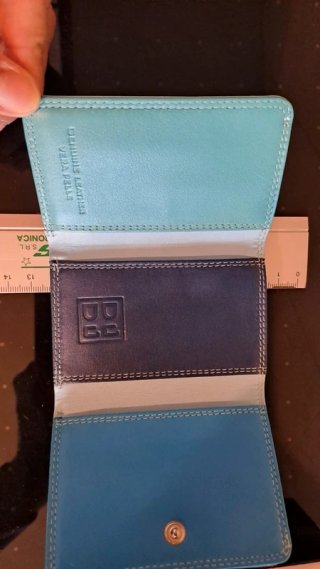 Portafoglio DuDu Bags donna pelle blu e teal