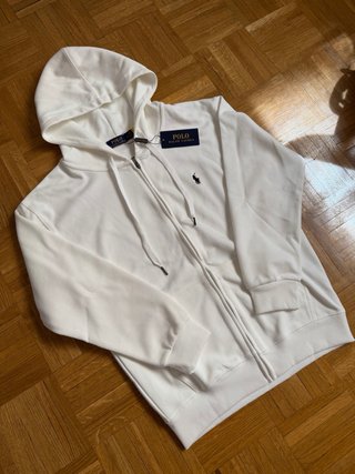 Sudadera Polo Ralph Lauren Blanca Cremallera Talla