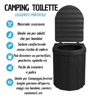 WC Portatile Campeggio 28x33x30 cm