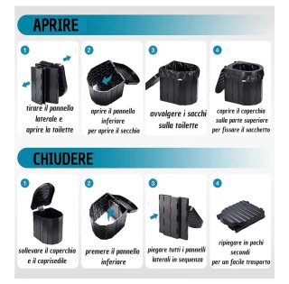 WC Portatile Campeggio 28x33x30 cm