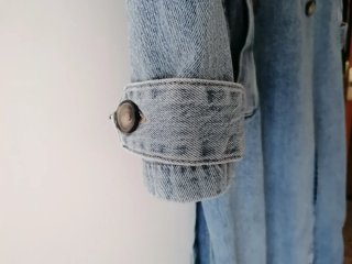 Trench vaquero largo azul Pull&Bear