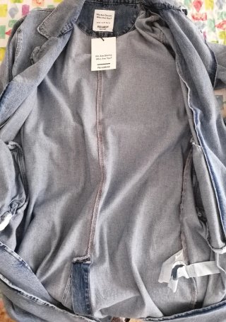 Trench vaquero largo azul Pull&Bear