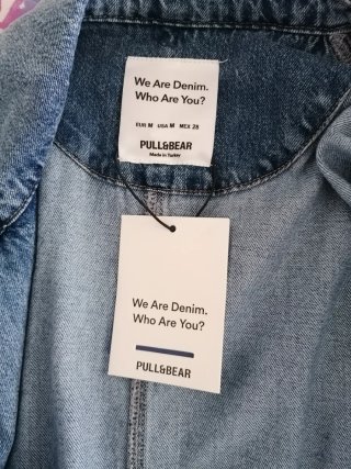 Trench vaquero largo azul Pull&Bear