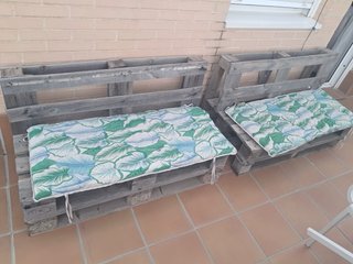 Sofas y Mesa Palet Jardín Madera