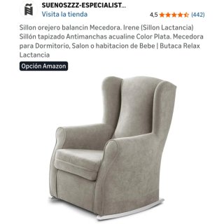 Sillón mecedora lactancia + 2 fundas gris