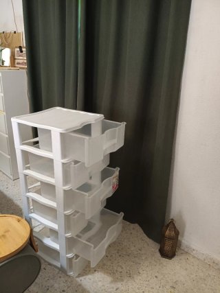 Cajonera plastico apilable, 6 cajones.