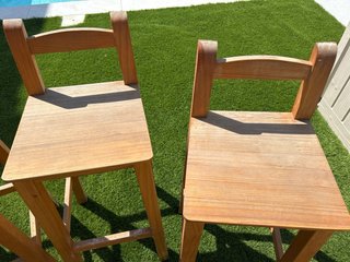4 taburetes altos de madera exterior e interior