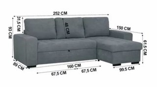 Sofá cama de 3 plazas gris