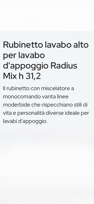 Rubinetto alto bagno metallo