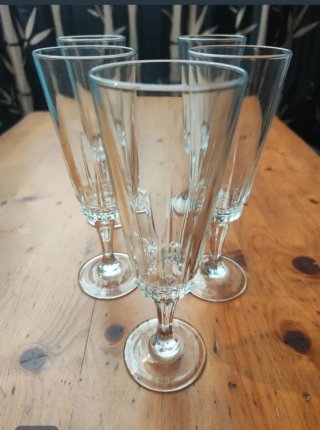 5 Calici di Champagne in Cristallo