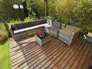 Conjunto Muebles Ratán Jardín Gris/Marrón