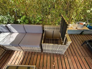 Conjunto Muebles Ratán Jardín Gris/Marrón