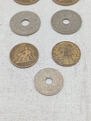 Lote 7 monedas antiguas Francesas