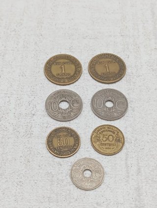 Lote 7 monedas antiguas Francesas
