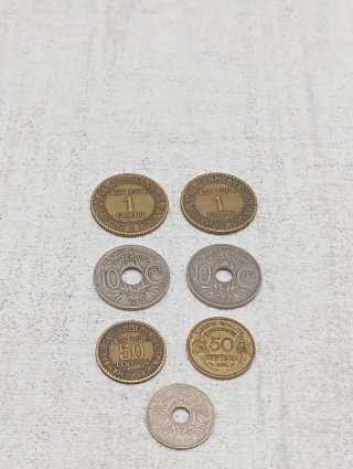 Lote 7 monedas antiguas Francesas