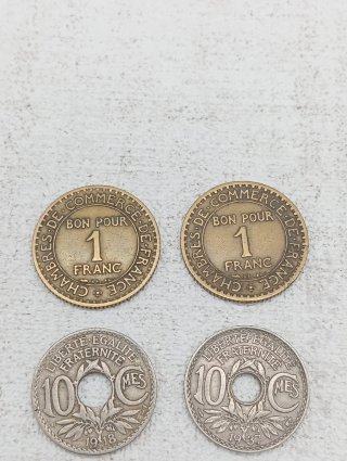 Lote 7 monedas antiguas Francesas