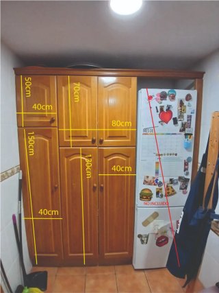 Cocina modular madera y mármol