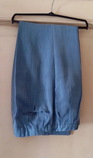 Pantaloni Sartoriali Lino Celeste/azzurro