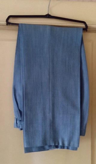Pantaloni Sartoriali Lino Celeste/azzurro
