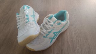 Zapatillas Voleibol Mujer Blancas Turquesa