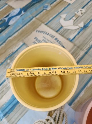 Coppia Portavasi Ceramica Giallo e Rosa
