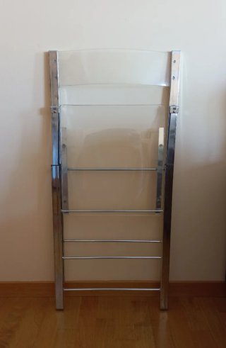 4 Sillas Metacrilato Plegables Plata
