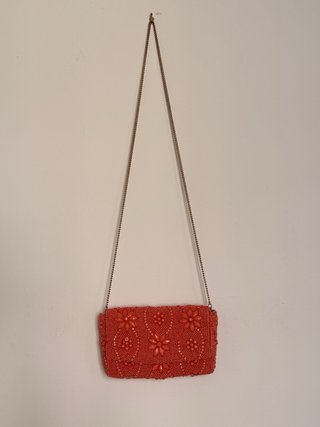 Bolso Clutch Bordado Naranja Anthropologie