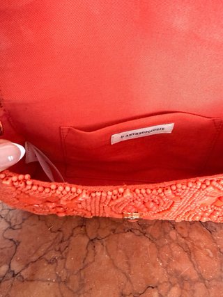 Bolso Clutch Bordado Naranja Anthropologie