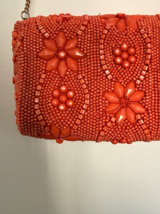 Bolso Clutch Bordado Naranja Anthropologie