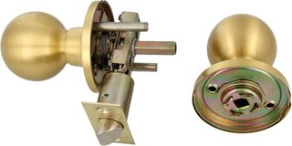 Pomello a sfera per porta interna in ottone opaco