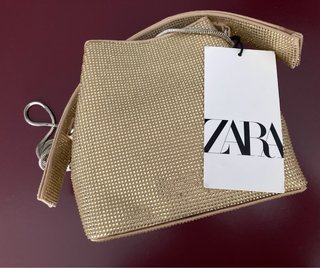 Bolso Zara Dorado Brillante