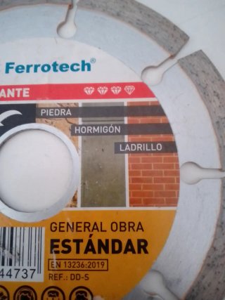 Disco Diamante Ferrotech 115mm Hormigón Piedra