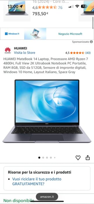 Huawei Matebook 14 8+512GB Windows 11
