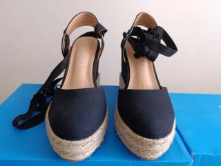 Zapatos de cuña negros mujer talla 37