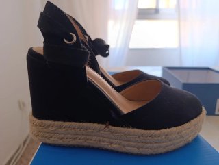 Zapatos de cuña negros mujer talla 37