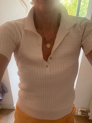 Polo Zara Blanco Mujer