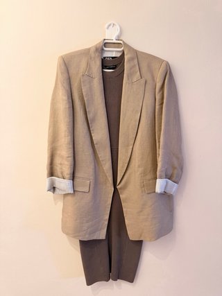 Americana Lino Zara Talla s Beige